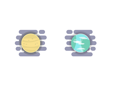 Day 3 - Venus & Earth Icons 100daychallenge design illustration illustrator