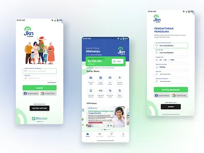 JKN Mobile UI Redesign androidapp bpjs cleandesign futuristic indonesianapp jknmobile minimalist mobileapp ui uiandroid uidesign uiux userinterface