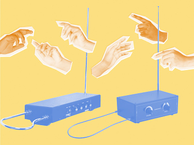 Theremin Editorial collage editorial editorial art editorial illustration hands music theremin