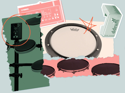 How to Get Away with Drumming at Home collage drums editorial editorial art editorial collage editorial illustration music