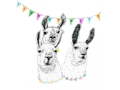 llama party illustration llama party