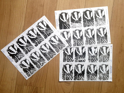 Stop the cull stickers badger handmade illustration linocut stickers stop the cull