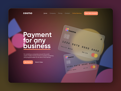 Landing Page Glassmorphism - Online Banking