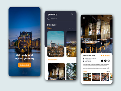 Germany travel mobile app concept