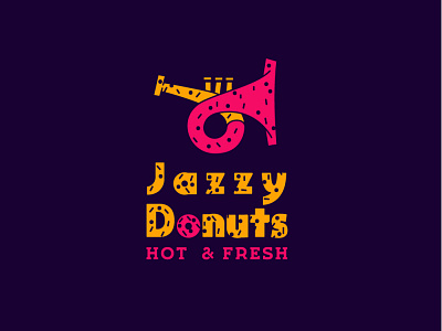 Jazzy Donuts bakery bakery logo coffee coffee shop donut day donut shop donuts jazz logo logo design logodesign music