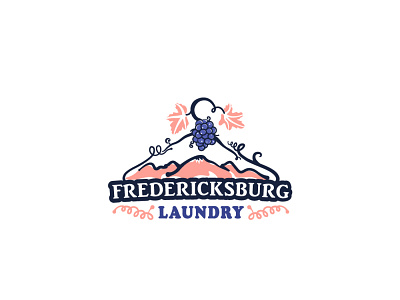Fredericksburg Laundry, Logo german laundry logo pecans tourism town wash wineries