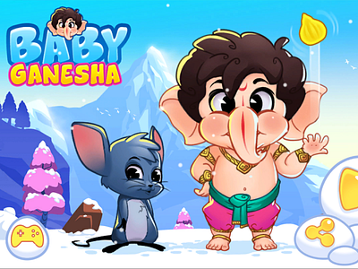 Baby Ganesha - Dessert Rush animation babyganesha characterdesign design gameart ganpati illustration kids logo morya unity3d ux