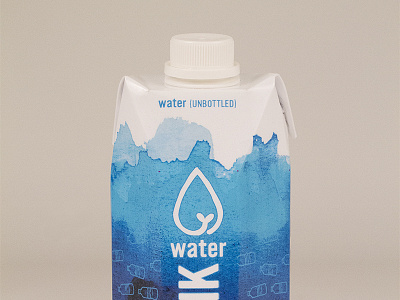 Rethink Water blue logo natural packaging water water color