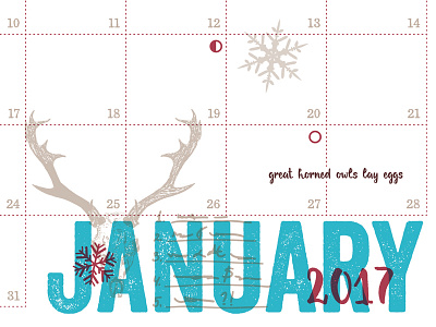 January calendar january nature skull snow winter