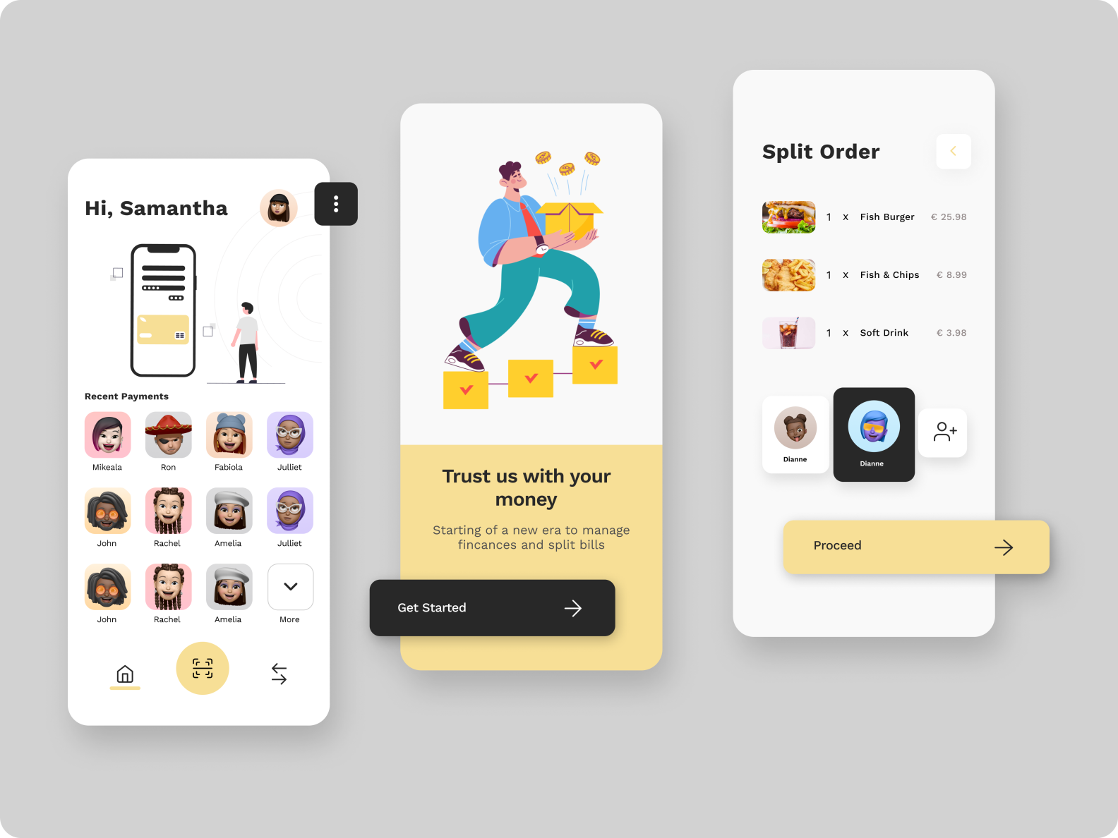 Payment & Bill Split App Design by Swaraj Aman Gogoi on Dribbble