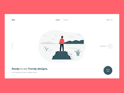 Art Gallery Landing Page branding design graphic design illustration typography ux vector