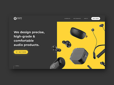 RAPZ audio design landing page product page prototype ui user experience user interface design ux web webdesign webinterface website