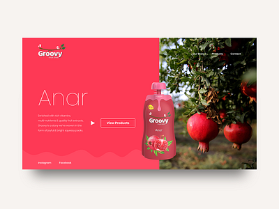 Groovy brand design juice landing page landing page design prototype ui user experience user interface design ux webdesign webinterface