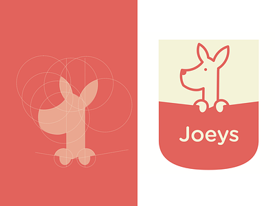 Joey's Logo adorable backpack branding circle grid cute joeys kangaroo logo pouches