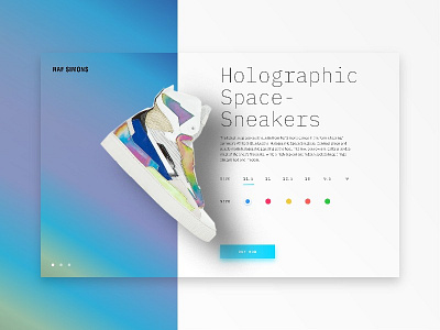 Raf Simmons - Invision Studio dashboard ecommerce landing page online store shoes sneakers ui user interface ux