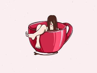 Girl in a coffee cup