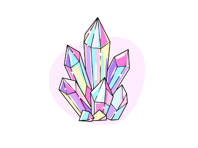 Crystals crystal diamond drawing fantasy illustration rainbow shine sparkle