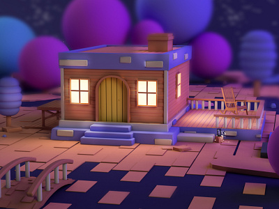 Tiny House #3D 3d 3dart c4d cinema4d cinema4dart design inspiration inspire tinyhouse