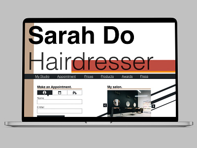 UI Concept with large type dailyui hairdresser helvetica ui