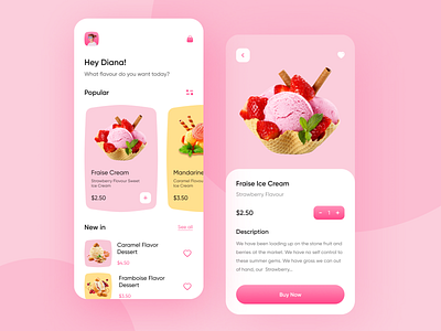 Food Delivery - Mobile App app design delivery delivery app food food app hafiz ice cream illustration minimal mobile mobile app mobile design ui ui design ux ux design