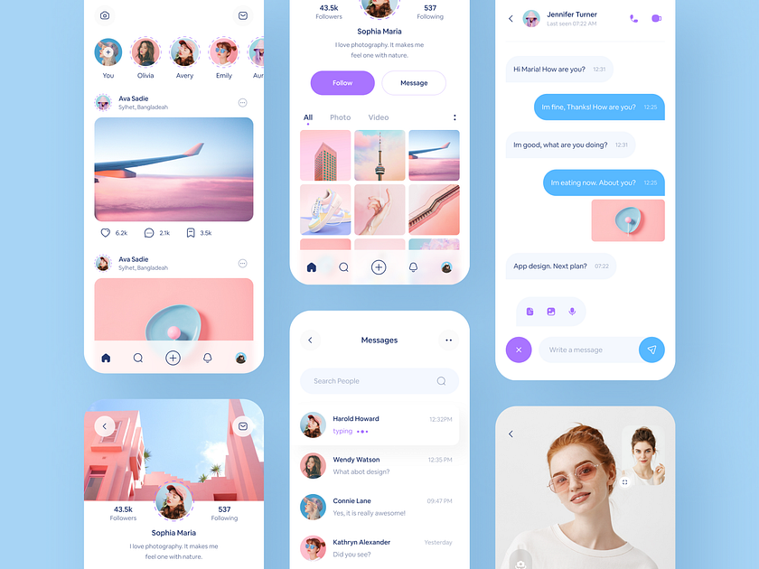 Social Media App Design Concept by Hafiz Rana on Dribbble