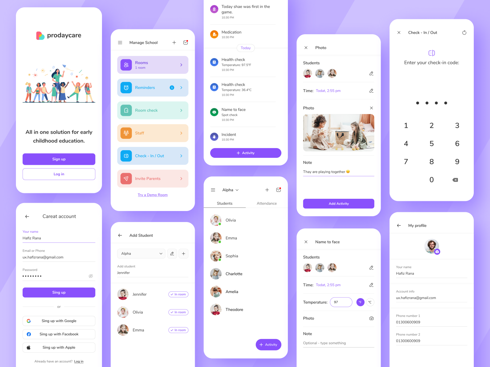 Daycare Center - Mobile App by Hafiz Rana on Dribbble