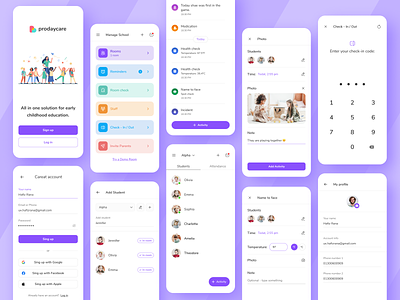 Daycare Center - Mobile App child child care child education childcare day care day care center daycare education hafiz hafiz rana minimal mob mobile app mobile design school school management ui ux