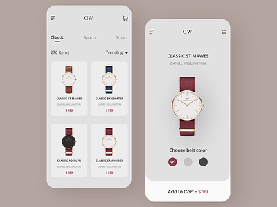 Mobile app - Watch Shop