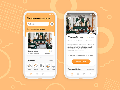 Restaurant Reservation App app figma figma design junior mobile ui ux web