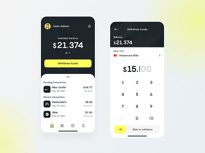 Cashback app concept 💸 banking cashback concept figma minimalistic pattern ui ux yellow