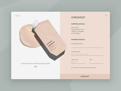 Kevin Murphy Checkout UI 100dayui beauty checkout kevinmurphy ui uidesign webdesign