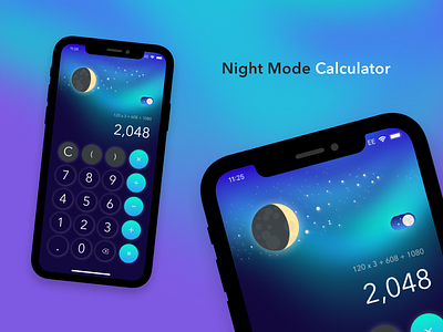 Night mode calculator 100dayui 100dayuichallenge calculator calculator ui design galaxy nightmode toggle ui