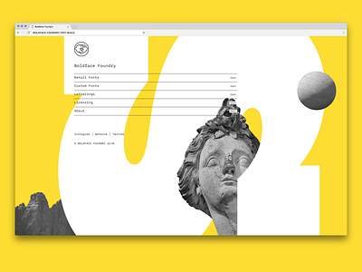 Foundry Site In Progress boldface foundry letter type type design ui yellow