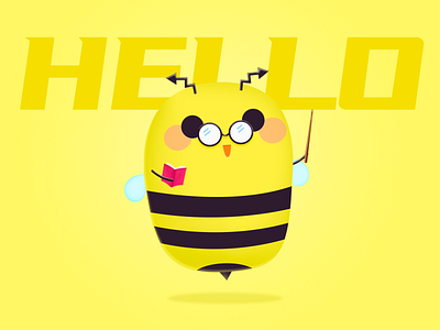 Mascot-Hello little bee bee branding design illustration yellow