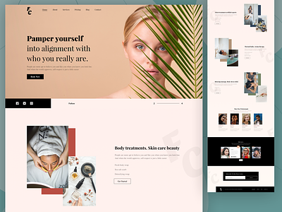 Spa home page web design branding design minimal typography ui ux web website