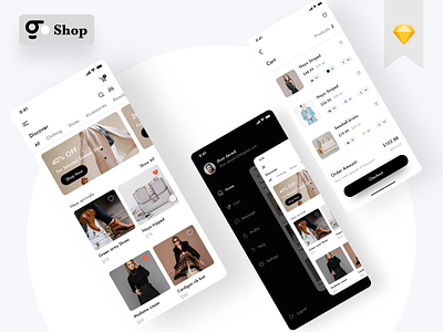 E commerce App app branding design minimal typography ui ux
