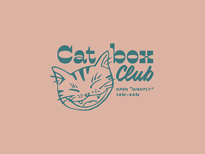 Feline Fine at Catbox Club branding cats flat flat illustration illustration illustrator logo type typography vector vintage vintage design vintage logo