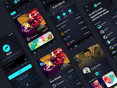 Bullz NFTs mobile app mobile design mobile ui ui design ux design