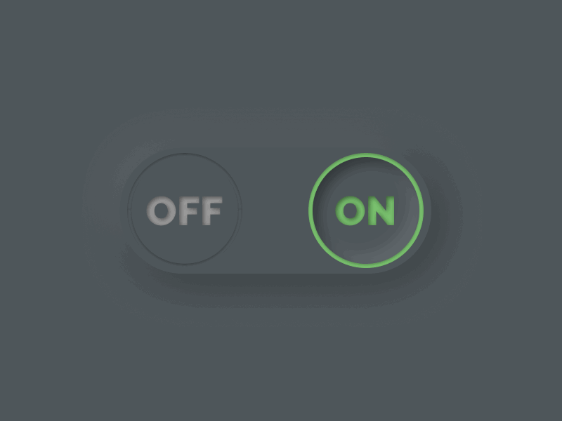 DailyUI 015 On/Off Switch by Ania Oska on Dribbble