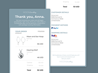 DailyUI #017 - E-mail Receipt 017 100days app checkout dailyui design e mail email design email marketing email receipt figma order order details shopping ui ui ux ux