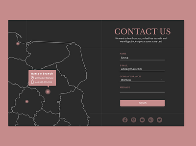 DailyUI #028 - Contact us 100days app contact contact form contact page contact us dailyui design figma form location ui ux