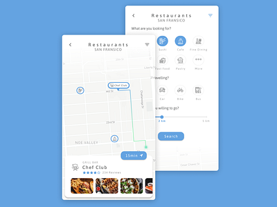 DailyUI #029 - Map 100days app dailyui design figma food app location location app map mobile ui ux wayfinding