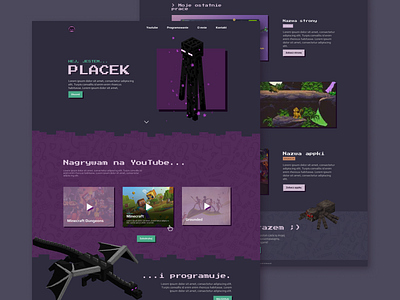 Personal website in Minecraft theme design gamer graphic design minecraft personal website portoflio ui ux website youtuber