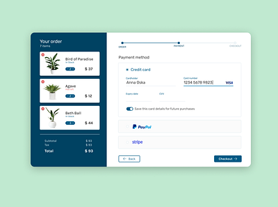DailyUI #002 - Credit Card Checkout 002 100days checkout credit card credit card checkout dailyui design item card payment payment form ui ux