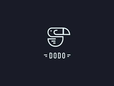 Dodo bird dodo exotic line logo monogram simple