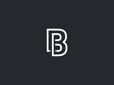 Simple B b letter b lines monogram outline