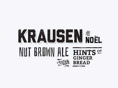 Krausen beer christmas insignias logo type typography vintage