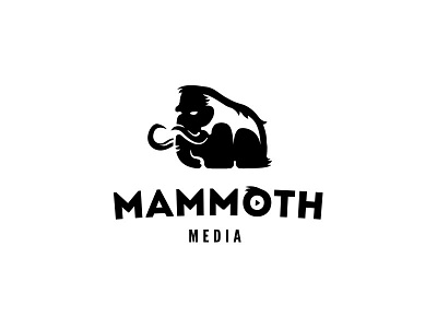 Mammoth animal logo mammoth media tusks