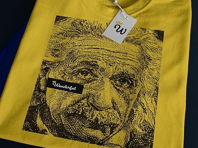 Einstein Money Tee einstein money tee tshirt wonderful woodcut yellow