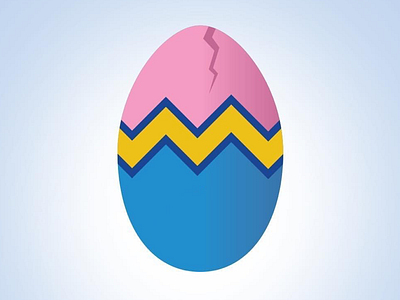 Happy Easter! blue cracked easter egg happy pink